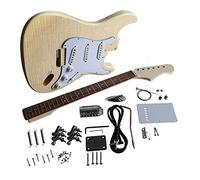 DIY Guitar Kits DIY Electric Guitar Making Kit, Maple Maple, Tiger Grain Basswood Body, Hard Maple Neck Unfinished Guitar Body