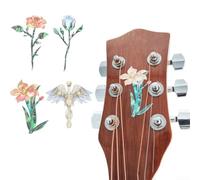DIY Guitar Logo Sticker Non-Damaging PVC Material(Blue Rose) | Thin profile design, won't catch fingers, playing comfort maintained, sound quality unaffected