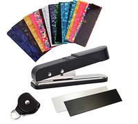 DIY Guitar Pick Punch,Guitar Plectrums Maker Tool with 27 Pick Start Strips, 1 Leather Pick Holder,Guitar Pick Puncher for ABS, PVC, Celluloid, Gift Cards