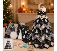 DIY Halloween Quilted Fabric Tree Kit,3D Padded Patchwork Sewing Craft Kit