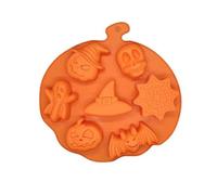 DIY Halloween Silicone Moulds,7 Hole Bat Pumpkin Face Skull Ghost Spider Web SiliconeChocolate Moulds,Sugar Craft Cake Baking Molds for Gummy, Candy, Chocolate and Cookie