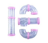 DIY Hamster Cage Tube Set 5.5cm External Maze Tunnel for Small Pets | Expand your hamster’s habitat with safe, DIY external tubes. Easy to connect and clean.(Pink)