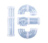 DIY Hamster Maze Tubes 2-Pack, External Cage Tunnel for Small Pets | Expand your pet’s habitat with safe, clear plastic tubes. Easy to connect and clean.(White)