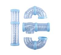 DIY Hamster Maze Tubes 2-Pack, External Cage Tunnel for Small Pets | Expand your pet’s habitat with safe, clear plastic tubes. Easy to connect and clean.(Blue)