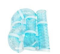 DIY Hamster Tunnel 2-Pack Transparent Runway for Small Pet Exercise | Build custom play zones with 5.5cm clear tubes. Safe, modular, and easy to clean.(Blue)