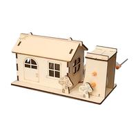 DIY Hand Crank Generator House Science Experiments Kit for Kids - STEM Wooden Science Kits with Mini Cabin Model & Power Station - Educational Physics Engineering Project for Classroom and Home Learni