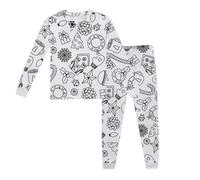 DIY Hand Painted Colorable Pyjamas for Kids 2 Piece Christmas Holiday Outfits Cute Preppy Colouring Nightwear Boys Girls Sleepwear Pjs Suits Crewneck Tops & Pjs Bottoms Cosy Soft Loungewear 2-10Y