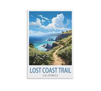 DIY Hand Painted Oil Painting Kit,Lost Coast Trail California Posters,Acrylic Pigment Drawing Paintwork for Gift Home Wall Decor 20x30cm