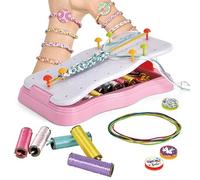 DIY Hand Rope Braider Set, Colorful Jewelry String Maker Kit, Friendship Bracelets Rope Weaver Kit, Bracelet Kit Stretchy Hand Rope Bracelet Maker Set, Adjustable Handmade Bracelets for Girls (Pink)