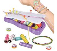 DIY Hand Rope Braider Set, Colorful Jewelry String Maker Kit, Friendship Bracelets Rope Weaver Kit, Bracelet Kit Stretchy Hand Rope Bracelet Maker Set, Adjustable Handmade Bracelets for Girls (Purple)