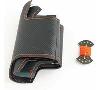 DIY Hand-stitched Black Artificial Leather Car Steering Wheel Cover for Ford Edge 4dr SUV 2011-2014 Taurus Sedan 2013-2018 Explorer SUV 2011-2015