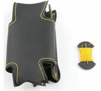 DIY Hand-stitched Black Artificial Leather Car Steering Wheel Cover for Ford Edge 4dr SUV 2011-2014 Taurus Sedan 2013-2018 Explorer SUV 2011-2015