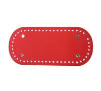 DIY Handbag Bottom 21.5x10cm Long Bottom for Knitted Bag PU Leather Base Handmade with Holes DIY Crochet Accessories for Craft(Red,2pcs)