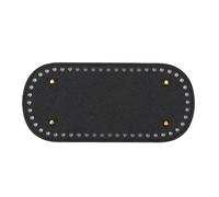 DIY Handbag Bottom 21.5x10cm Long Bottom for Knitted Bag PU Leather Base Handmade with Holes DIY Crochet Accessories for Craft(Black,2pcs)