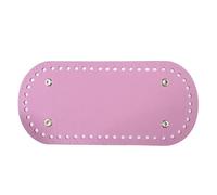 DIY Handbag Bottom 21.5x10cm Long Bottom for Knitted Bag PU Leather Base Handmade with Holes DIY Crochet Accessories for Craft(Pink,2pcs)