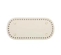 DIY Handbag Bottom 21.5x10cm Long Bottom for Knitted Bag PU Leather Base Handmade with Holes DIY Crochet Accessories for Craft(Beige,6pcs)