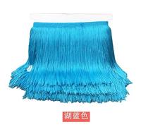 DIY Handmade Accessories,Sewing Applique, 10 Meters 15cm Polyester Chainette Trimmings Ribbon Lace Tassel Trim Fringe for Sewing for Latin Dance Dress Clothes Crafts DIY Clothing Lamp(Lake Blue)