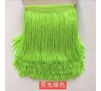 DIY Handmade Accessories,Sewing Applique, 10 Meters 15cm Polyester Chainette Trimmings Ribbon Lace Tassel Trim Fringe for Sewing for Latin Dance Dress Clothes Crafts DIY Clothing Lamp(Green)