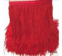 DIY Handmade Accessories,Sewing Applique, 10 Meters 15cm Polyester Chainette Trimmings Ribbon Lace Tassel Trim Fringe for Sewing for Latin Dance Dress Clothes Crafts DIY Clothing Lamp(Red)
