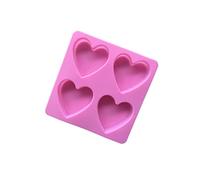 DIY Handmade Soap Mould 4 Lattices Love Heart Shape Silicone Cake Mold Chocolate Molds