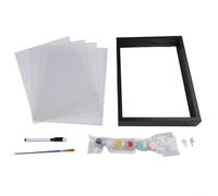 DIY Handprint Photo Frame Kit with 4-Layer Design, Wooden Family Craft Set for Creating Lasting Memories, Clear Display Frame for Home Decor, White(White)