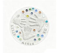 DIY Handprint Stepping Stone Kit,Large Stepping Stone Making Set,Make Your Own Garden Keepsake with Alphabet Stamps,Outdoor Craft Activity for Kids Teens Adults Mother's Day Birthday Gift (14 in)