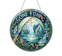 DIY Hanging Diamond Art Pendant Kit Hooked Fish, Special Crystal Diamonds Painting Christmas Ornament Kit for Adults, 5D Diamond Art Suncatchers Double Sided Board Gem Painting Box Kit