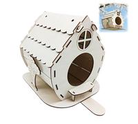 DIY Hanging Wooden Bird House for Garden,Weatherproof Nest Box & Feeder - Ready Assembled Outdoor Decor for Bird Lovers,Small Birds Shelter with Hanging Cord,Garden Accessories Gift,Pack of 1