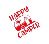 DIY Happy Camper Decor Decal Car Vinyl Sticker Decoration for Van Camper Caravan Cargo RV Motorhome Auto Tuning Accessories(Red,40x40cm)