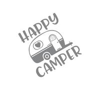 DIY Happy Camper Decor Decal Car Vinyl Sticker Decoration for Van Camper Caravan Cargo RV Motorhome Auto Tuning Accessories(Gray,40x40cm)