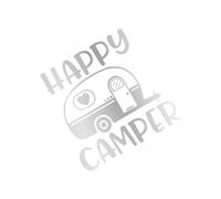 DIY Happy Camper Decor Decal Car Vinyl Sticker Decoration for Van Camper Caravan Cargo RV Motorhome Auto Tuning Accessories(Silver,40x40cm)