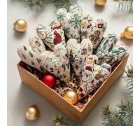 DIY Heart Embroidery Christmas Decoration - Heart Shaped Christmas Embroidery Kit for Beginners, Christmas Heart Hand Embroidery Kit, Christmas Pattern Ornament Craft Kit, Gift Christmas (8PCS)