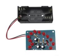 DIY Heart-Shaped Flashing LED Light Kit with 18 Red LEDs, Analog Circuit Soldering Project for Beginners, Students & Hobbyists, Decorative Electronic Assembly for Fun(B)