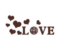 DIY Heart Wall Clock Sticker with Reflective Effect Suitable for Living Room And Kitchen Decor, Coffee