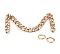 DIY Heavy Chunky Aluminum Metal Purse Handle Bag Chain Charms Strap Replacement Handbag Accessories Decoration (Shiny Gold)
