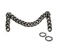 DIY Heavy Chunky Aluminum Metal Purse Handle Bag Chain Charms Strap Replacement Handbag Accessories Decoration (Black)