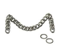 DIY Heavy Chunky Aluminum Metal Purse Handle Bag Chain Charms Strap Replacement Handbag Accessories Decoration (Silver)