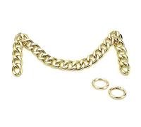 DIY Heavy Chunky Aluminum Metal Purse Handle Bag Chain Charms Strap Replacement Handbag Accessories Decoration (Light Gold)