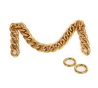 DIY Heavy Chunky Aluminum Metal Purse Handle Bag Chain Charms Strap Replacement Handbag Accessories Decoration (Gold)