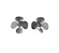 DIY High - Precision Zinc Alloy Four Blade, 1 Pair Left & Right Propeller for Model Ships - Diameter 50/55/60mm, Hole 4mm(Diameter 55)