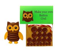 DIY Highland Cow Button Craft Kit, Highlands Cattle Buttons Christmas Tree Decoration, Fun Christmas Hanging Buttons Ornaments Making Set (Owl)