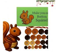 DIY Highland Cow Button Ornament Kit,Christmas Buttons Craft Set for Making 3D Tree Ornaments,Festive Highland Cow & Squirrel Kitchen & Home Decor DIY Kit, Make Your Own Tree Decorations,Interesting