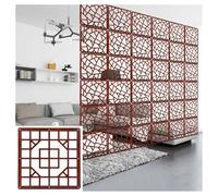 DIY Home Partition Decor,Square Hollow Carving Screen,Thin PVC Home Divider,for Bedroom Living Hotel Shop Decor(29X29CM)(Red,29x29cm-50pieces)