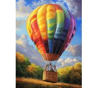 DIY Hot Air Balloon Stamped Cross Stitch Kits for Beginners Adults - Preprinted 11CT Easy Pattern Needlepoint Kits, Arts and Crafts for Home Decor (11.8x15.7inch) 640