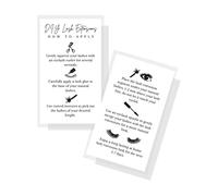 DIY How to Apply False Lashes | 50 Pack | Physical Printed 2" x 3.5" inches Business Card Size | Eyelash Extension Supplies | White Card with Black Text and Black Icons