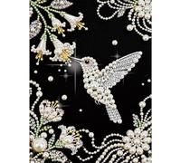 DIY Hummingbird Diamond Pearl Painting Kit for Adults and Beginners, 30x40cm 5D Diamond Art Pearl Painting No Frame, Handmade Crystal Rhinestone All-Pearls Diamonds Art Crafts for Home Wall Decor