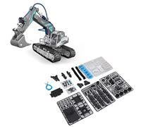 DIY Hydraulic Crawler Engineering Vehicle Toy for Kids,STEM Educational Building Kit with Assembled Car Model for Children's Hands on Skills Development (Excavator)