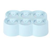 DIY Ice Cream Mold Ice Bar Mold Innovative Household Kitchen Tool for Home Summer Restaurant Made of Food Grade Silicone PP Material with 6 Cute Shapes Large Capacity (Blue)