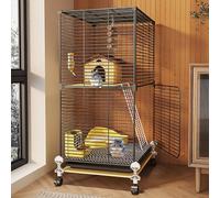 DIY Indoor Metal Chinchilla Cage,Removable,Multi-layer Large Space,Encrypted Iron Mesh,Suitable for Small Pets(37x37x82cm)