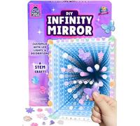 DIY Infinity Mirror Kit - STEM Toys Craft Kit for Girls with Lights & Custom Letters, Make Your Own Arts and Crafts for Kids Age 10 - Girls Birthday Gifts Age 8 9 10, Educational Science Kits for Kids